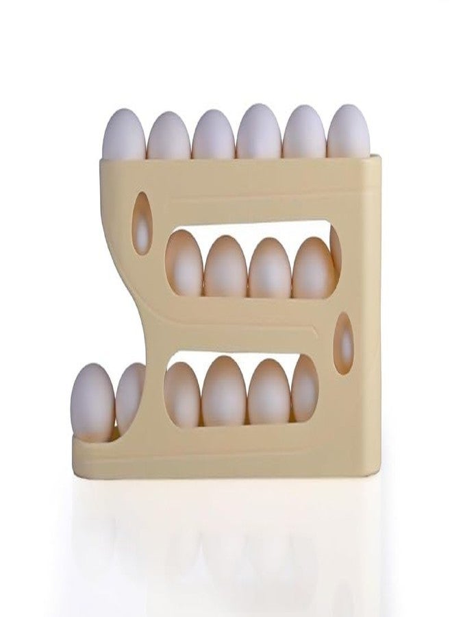 MVM Enterprise 3 layer roll down egg dispenser Rolling Egg Dispenser For Eggs Lemon Dispenser Space Saving And Durable Storage Solution With Gravity Three Layer Plastic Egg Dispenser Storage Rack - Image 1