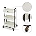 Cutemini Dollhouse Miniature Handcart Rolling Cart 3 Layers Storage with Wheels for Mini House Kitchen Furniture Restaurant Trolley Dining Cart Shelf Accessories Garden Decoration Beige - Image 4