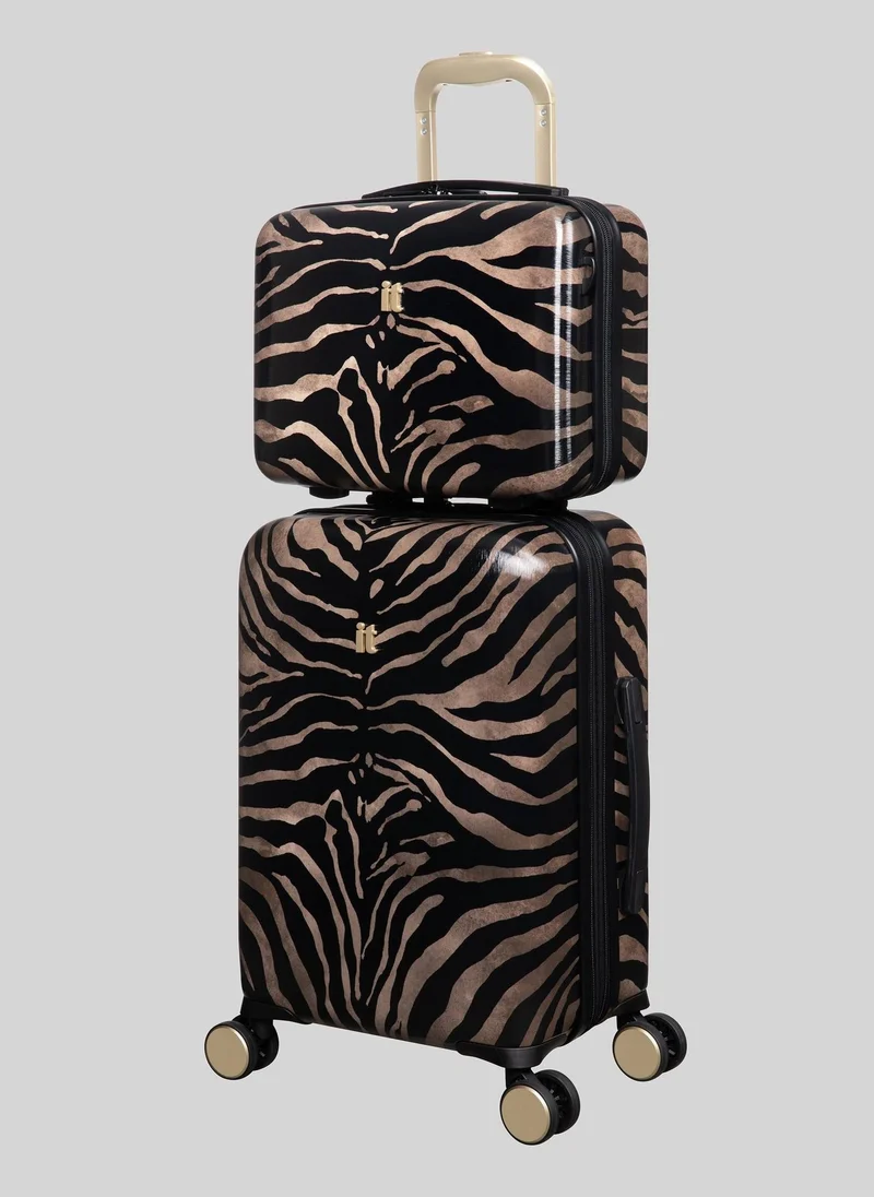 Matalan Brown IT Luggage Brown Tiger Print Hardshell Suitcase  | Best Price UAE