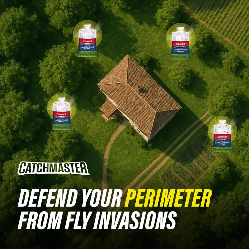 Catchmaster Pro Series Extra-Large Outdoor Fly Trap w/No-Mess Lid 8-Pack - Hanging Fly Trap Outdoor Home, Bug Catcher and Flying Insect Trap with Premium Food Lure for Backyard, Pool, Patio & Camping - Image 2