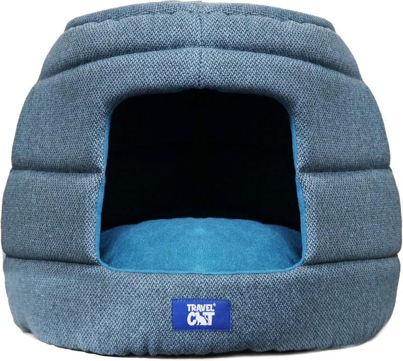 Your Cat Backpack Travel Cat Meowbile Indoor Cat House - 25x18x17 inches Premium Convertible and Durable Hideaway Cat Bed and Cave (Blue, Medium) - Image 3