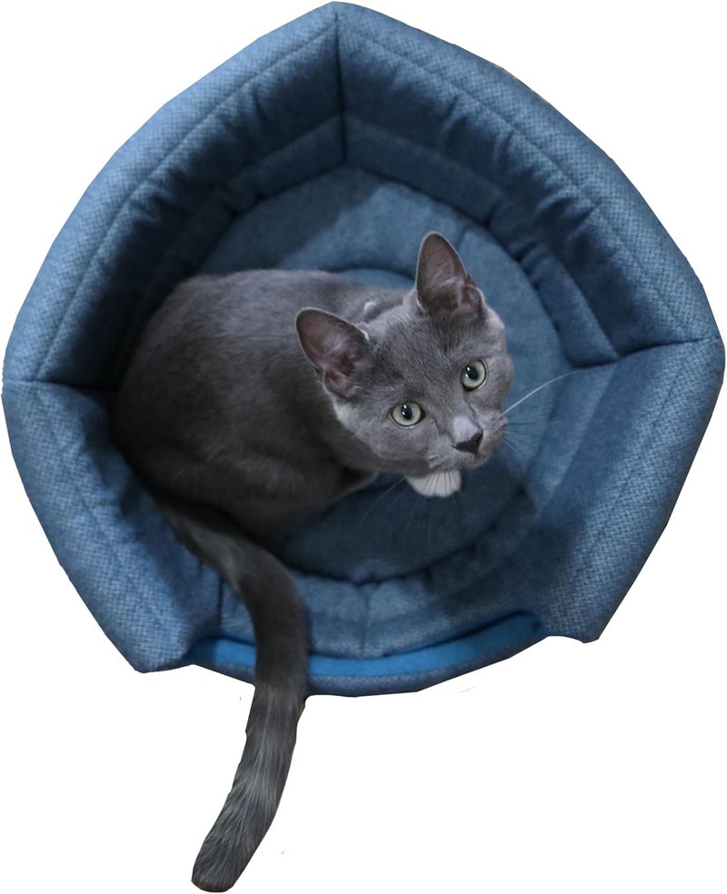 Your Cat Backpack Travel Cat Meowbile Indoor Cat House - 25x18x17 inches Premium Convertible and Durable Hideaway Cat Bed and Cave (Blue, Medium) - Image 4