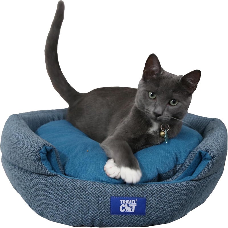 Your Cat Backpack Travel Cat Meowbile Indoor Cat House - 25x18x17 inches Premium Convertible and Durable Hideaway Cat Bed and Cave (Blue, Medium) - Image 2