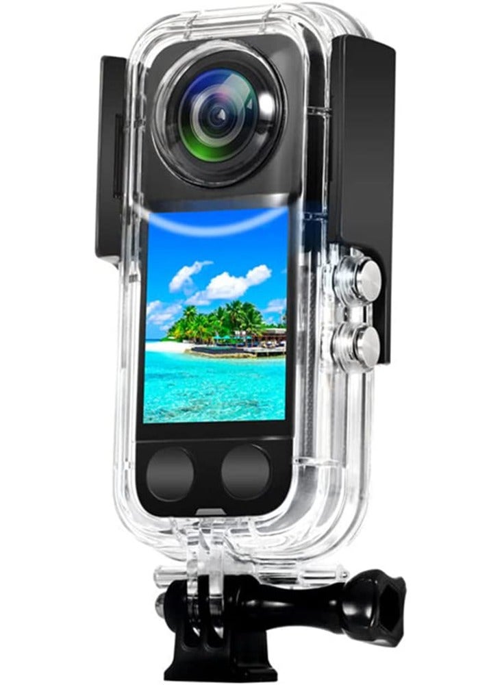 SOLARAE حافظة مقاومة للماء لكاميرا أكشن Insta 360 One X3، حالة واقية للغوص تحت الماء حتى 40 متر مع ملحقات حامل لحماية وأداء معزز. - Image 5