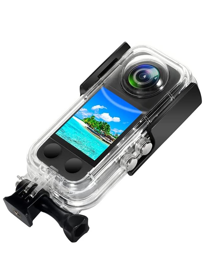 SOLARAE حافظة مقاومة للماء لكاميرا أكشن Insta 360 One X3، حالة واقية للغوص تحت الماء حتى 40 متر مع ملحقات حامل لحماية وأداء معزز. - Image 3