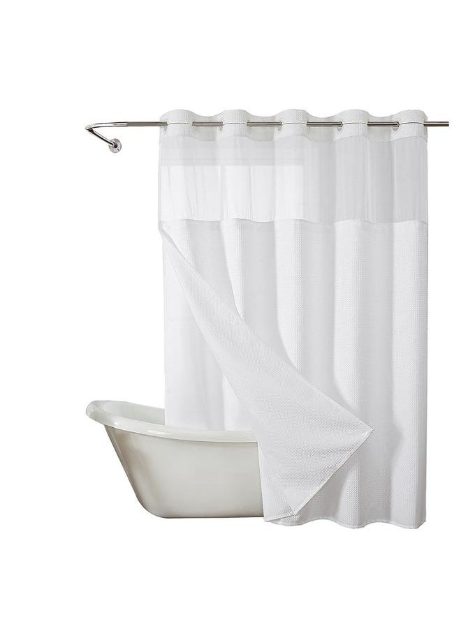 Bluejw - Factory Waffle Star Plain Double-layer Large Ring Shower Curtain Waterproof Detachable Multi-color Hotel Bathroom Curtain - Image 1
