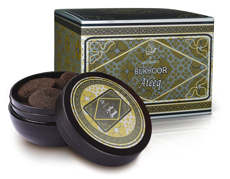 بخور عتيق أتووري - أفضل عود عنبر عربي يستخدم على الفحم وموقد البخور الكهربائي 100 جرام 10 أقراص