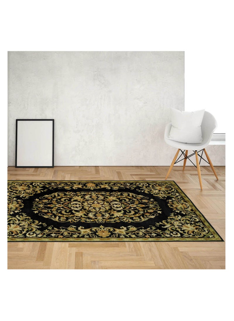 AURUM HOME AH016B Hand Tufted Area Traditional Carpet Interior Living Bedroom, Bedroom, Exhibition Area Cut Wool Pile, Rectangle  - Image 2
