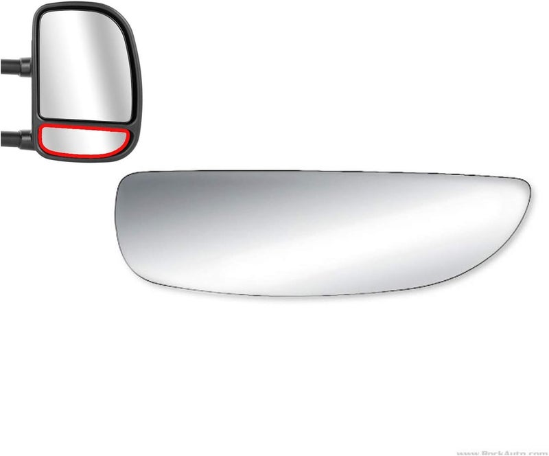 WLLW Mirror Glass Replacement for Ford E150/250/350/F250/F350/F450 Passenger Side - Lower Convex - Image 2