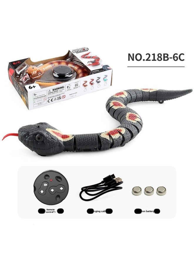 Children's Funny Remote Control Snake Cobra Remote Control Mouse Electronic Pet Infrared Remote Control Simulation Electric Toy-color:218B-6C Rattlesnake Gray 218g-Specifications:Support Labeling And Qualification Reports  - Image 1