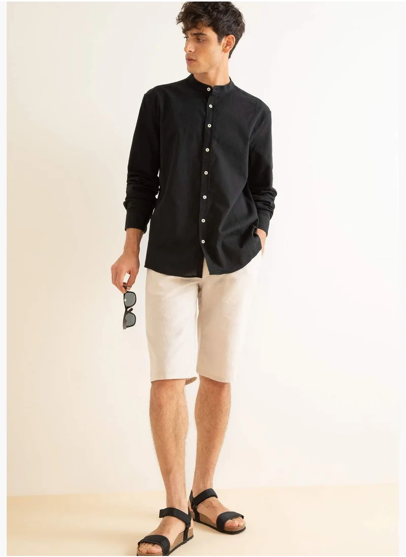 DeFacto Basic Linen Bermuda Shorts