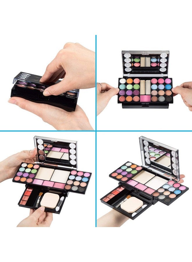 OUO Eyeshadow Palette Lt Makeup Palette 37 Bright Colors Matter And Shimmer Lip Gloss Blush Brushes Cosmetic Makeup Eyeshadow Highly Pigmented Palette For Girls Festival Birthday Gift Concealer Makeup Kit - Image 4