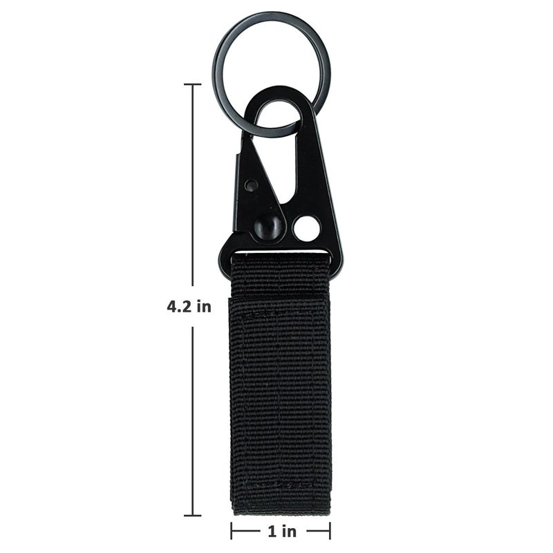 FAIRWIN Tactical Gear Clip, Nylon Key Ring Holder or Tactical Belt Keepers Military Utility Hanger Carabiner Tactical Molle Hook, Black, Tan, Green - Image 2