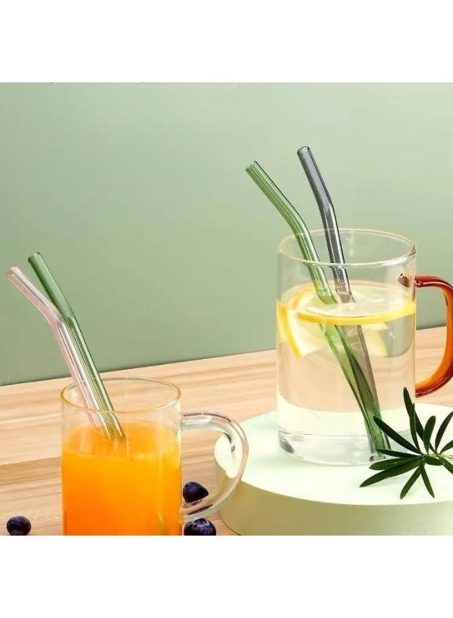 Happy Home Glass Straws Set, 5 Pieces - 4 x Straws, 1 x Brush, Suitable for Drinking and Juice (Multicolor)  - Image 3