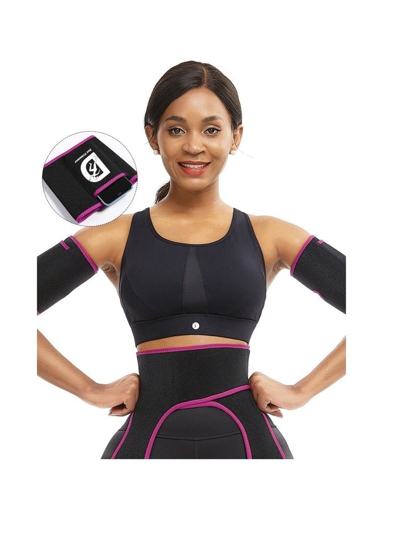 Dee trimmer Adjustable Arm Shaper Bands for Women & Men | Sweat Bands to Reduce Cellulite, Boost Sweating & Tone Arms | Sports Workout Wraps in Purple - Image 2