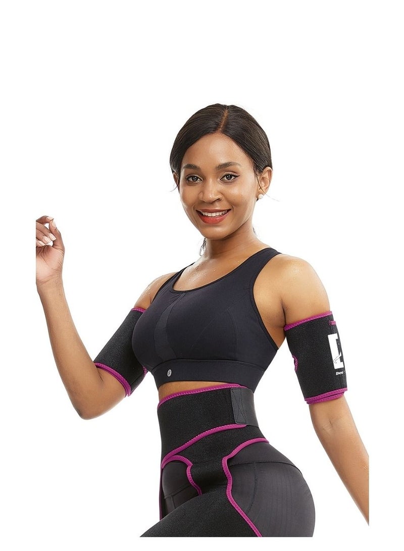 Dee trimmer Adjustable Arm Shaper Bands for Women & Men | Sweat Bands to Reduce Cellulite, Boost Sweating & Tone Arms | Sports Workout Wraps in Purple - Image 3