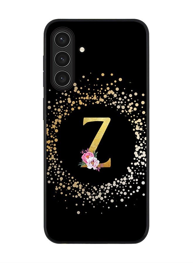For Samsung Galaxy A17 / A17 4G Case,Slim fit Camera Protection, Shockproof Thin Phone cover  - Custom Monogram Floral - Z ( Black )