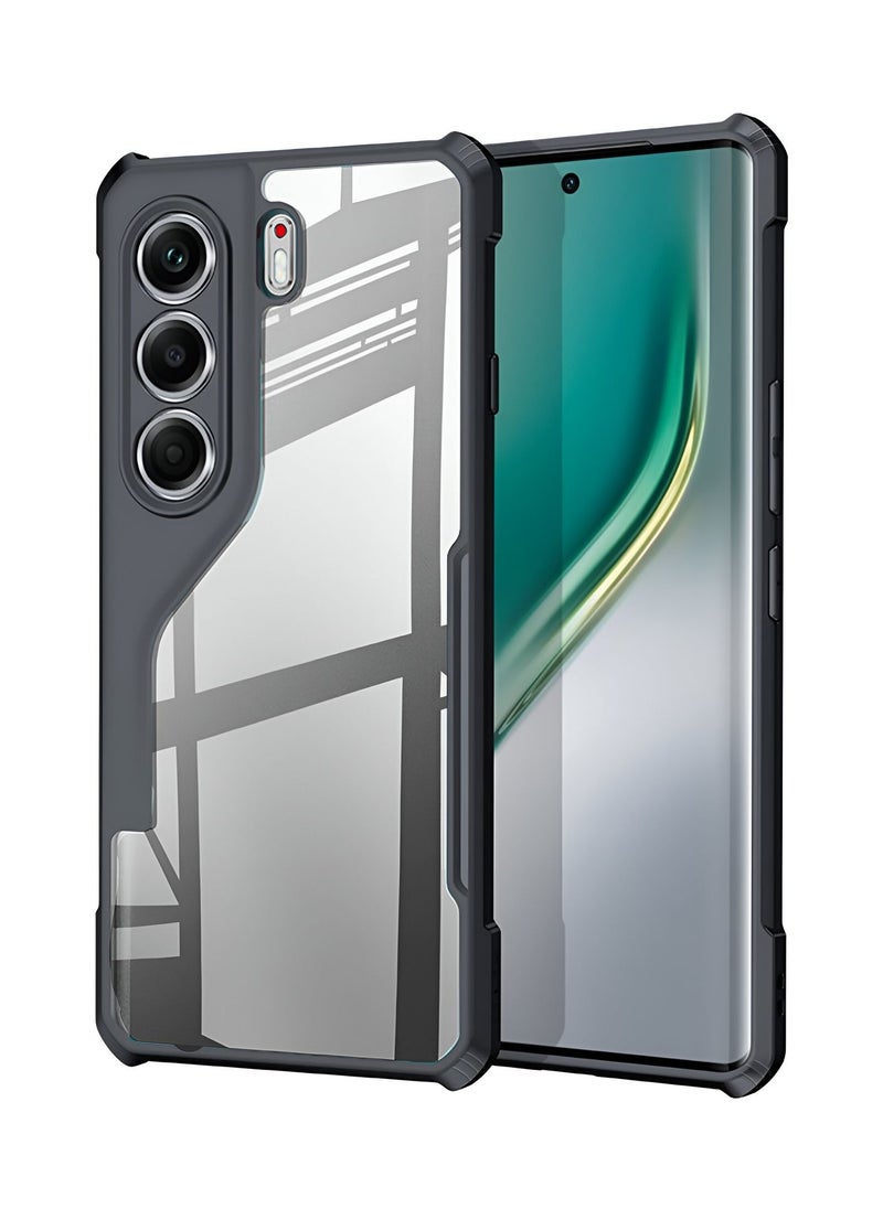 Wtech Tecno Camon 40 Pro 5G 2025 Hybrid TPU Silicone with Raised Armour Bumpers Slim Case Cover (MCAPSA) - Clear/Black  - Image 1