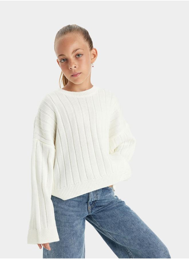 Textured Oversized Round Neck Knit Sweater - pzsku/Z94B046891FBD29CA9C28Z/45/_/1738060815/8b4b1cad-e3a5-4cdc-8a16-59a7c1468d77