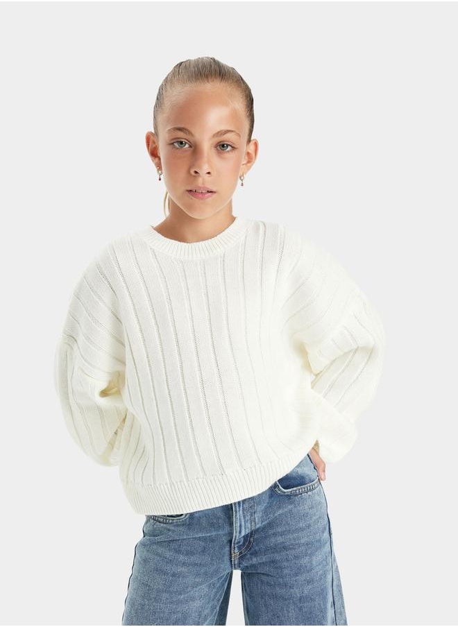 Textured Oversized Round Neck Knit Sweater - pzsku/Z94B046891FBD29CA9C28Z/45/_/1738060920/1ec22be4-69d1-412c-a6ba-9e21e1f82a87