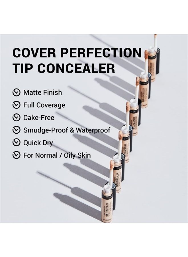 THESAEM THE SAEM Cover Perfection Tip Concealer, Liquid Multi-Use Concealer, Full Coverage Makeup for Acne Dark Spots Dark Circles Hyperpigmentation and Blemishes, 0.2 fl.oz. (#1 Clear Beige) - Image 2