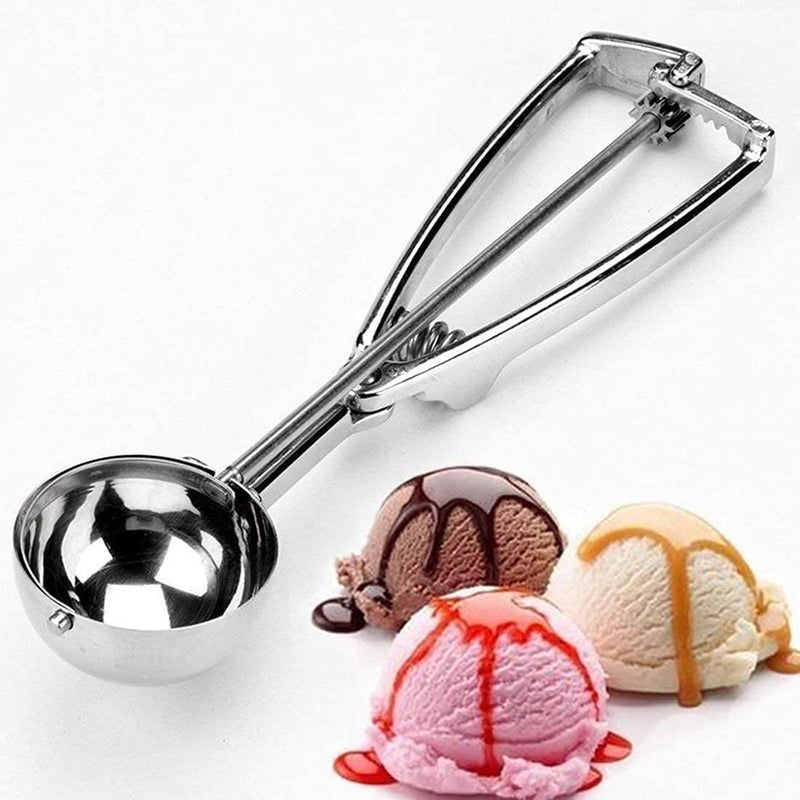 SKDBPM KDR Stainless Steel Handheld Ice Cream Scoop Spoon Scoopers with Trigger Easy Cookie Melon Serving Scooper - Image 1