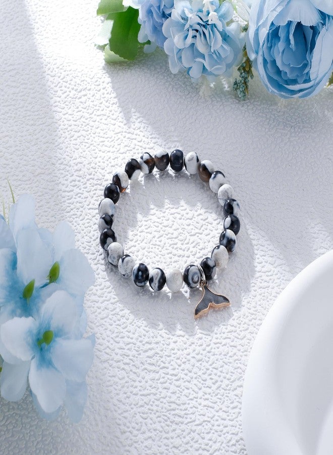 Fullrainbow Orca Healing Bracelet for Women,Whale Gifts,Orca Whale,Orca,Whales Jewelry,Inspirational Gifts (Black and White Orca Bracelet) - Image 5