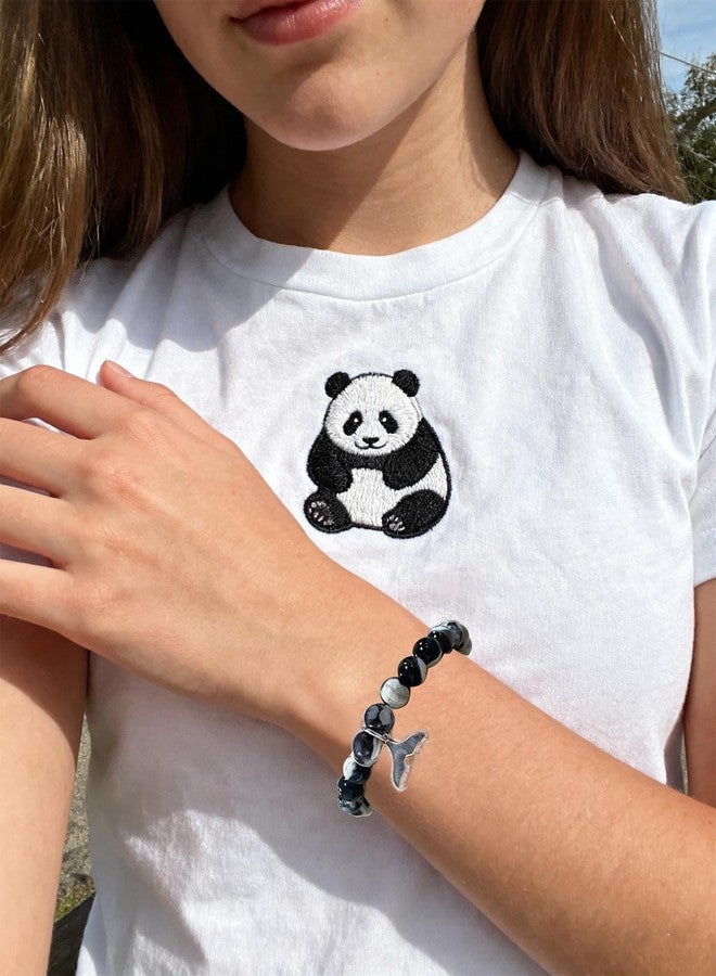 Fullrainbow Orca Healing Bracelet for Women,Whale Gifts,Orca Whale,Orca,Whales Jewelry,Inspirational Gifts (Black and White Orca Bracelet) - Image 3