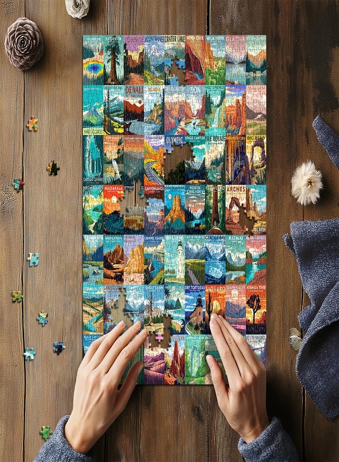 PICKFORU National Parks Puzzle for Adults 1000 Pieces, Travel Poster Landscape Puzzle Including Zion Yellowstone Yosemite, Nature Jigsaw Puzzles Scenery Mountain Scene - Image 4