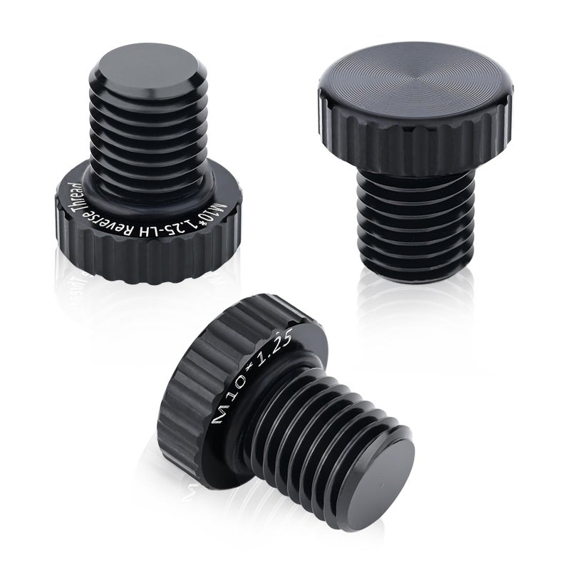 STPCTOU Motorcycle Mirror Hole Plug M10x125 Suitable for HondaYamaha Kawasaki SuzukiDucatiATVBMW and most Motorcycle or bike etc 3pcs black - Image 3