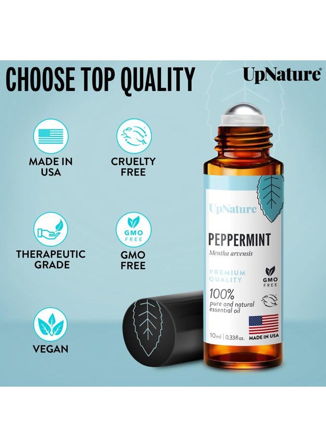 upnature - Peppermint Essential Oil Roll On - Natural Nausea Morning Sickness Relief for Pregnant Women - Pregnancy Must Haves Rollerball Roller - Image 1