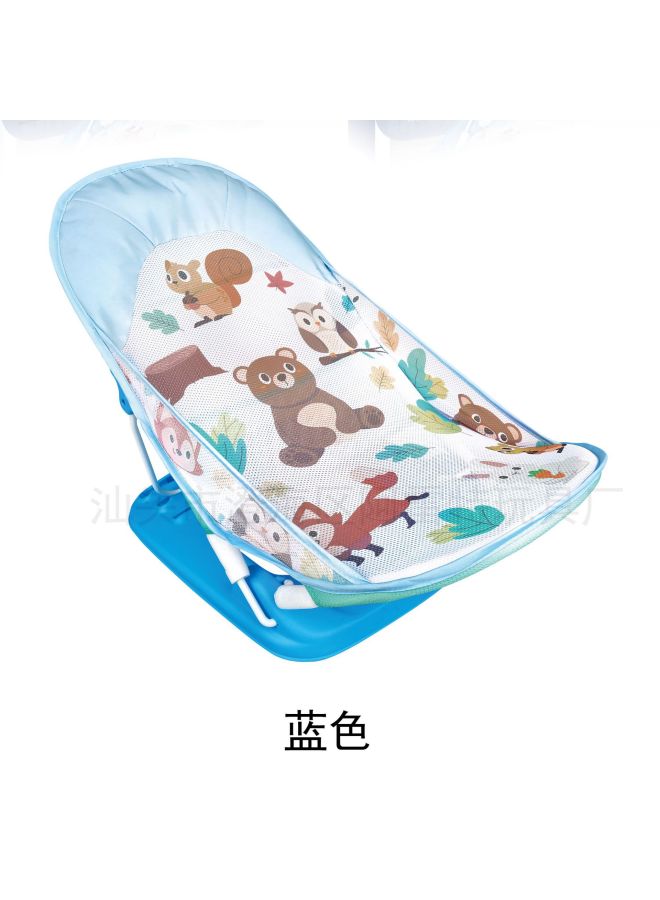 alt Baby's Folding Bath Chair With Pillow Bath Net Bag Adjustable Position Chair Bath Chair Bath Chair Recliner Non-slip Rack - Image 2