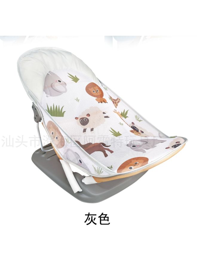 alt Baby's Folding Bath Chair With Pillow Bath Net Bag Adjustable Position Chair Bath Chair Bath Chair Recliner Non-slip Rack - Image 3