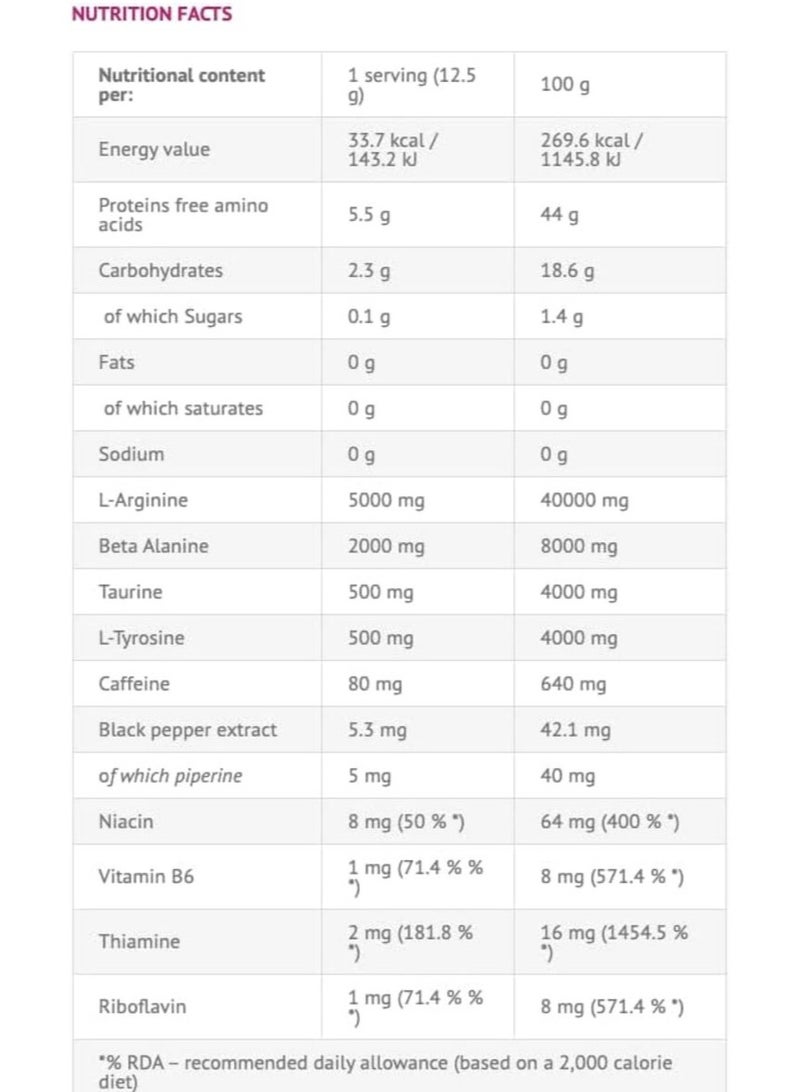 VIKING FORCE LABORATORIES Viking Pump Plus- Orange Flavour Food Supplement, 400g pack, 32 servings, 80mg caffeine per serving, Improved blood flow to muscles - Image 5