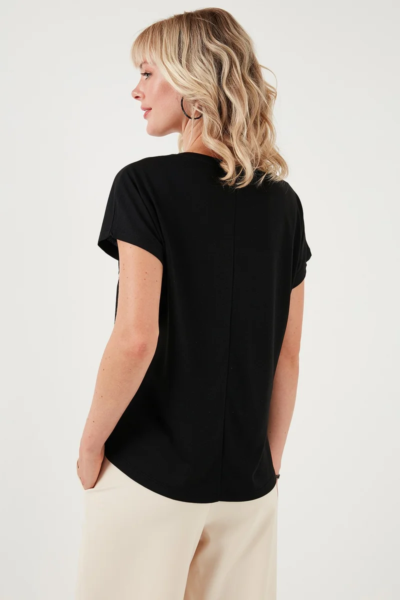 Lela Printed Crew Neck Regular Fit T Shirt Women's T Shirt 6671001