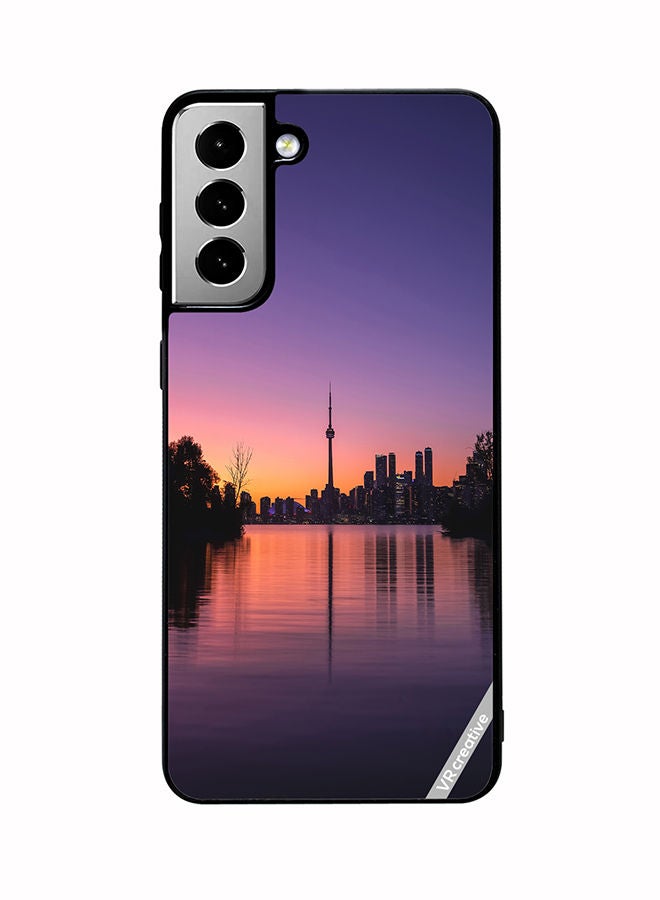 VR CREATIVE Protective Case Cover For Samsung Galaxy S21 FE 5G City Sunrise Design Multicolour - Image 1