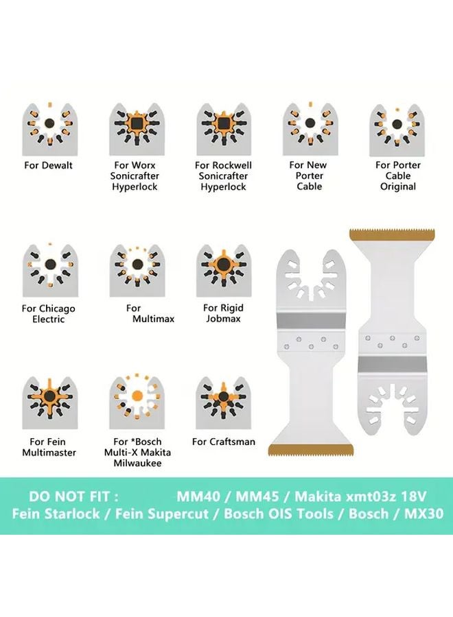 5pcs Titanium Bi Metal Oscillating Multitool Blades Carbide Saw For Wood Metal Hard Materials - Image 3