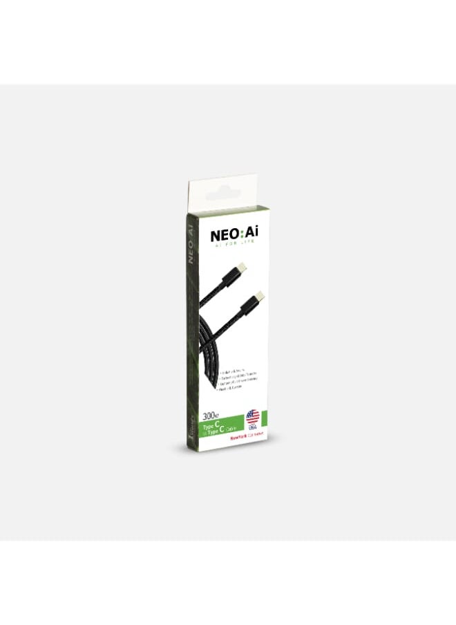 NEO:Ai Type C to Type C Cable 300W | NewYork CL6 Series | Turbocharged 240W/300W PD Fast Charging Cable - Ultra Durable - High-Speed Data Transfer - Secure & Flexible USB-C Cord  - Image 1