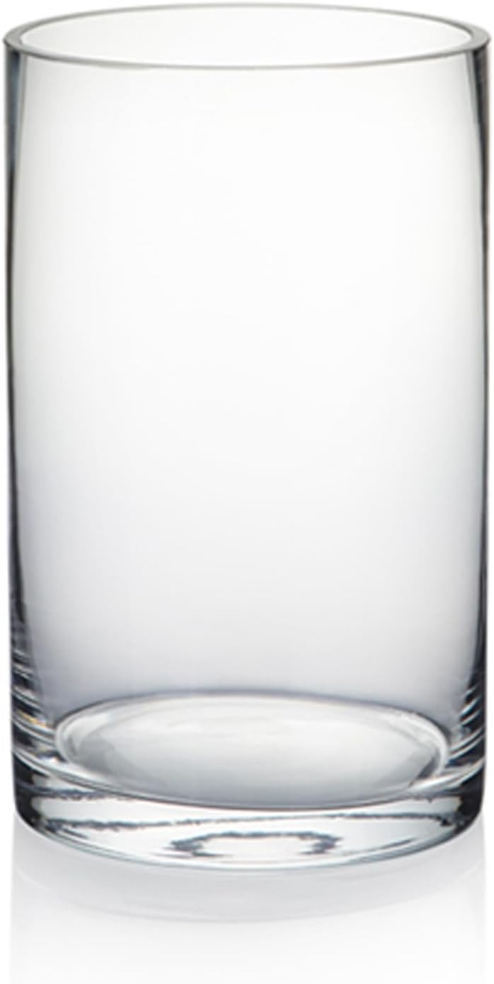 WGVI Cylinder Vase, 3" W x 5" H, Clear Bud Skinny Narrow Glass Candle Holder Planter Terrarium for Wedding Party Flowers Centerpieces Home Office Decor, 1 Piece - Image 1
