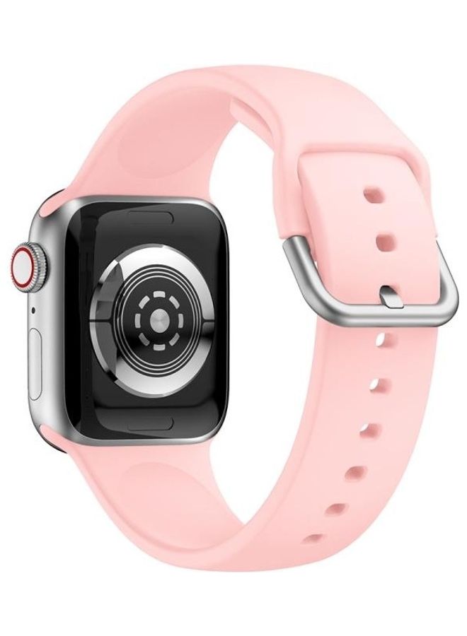 NIBEMINENT Buckle Replacement Strap Watchband For Apple Watch Series 7 45mm/6 & SE 5 4 44mm/3 2 1 42mm Vintage Rose - Image 2