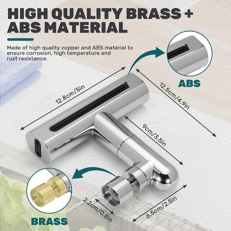 BIYALI 4 in 1 360 Rainfall Kitchen Sink Faucet with Waterfall Feature and Faucet Extender Swivel Faucet for Washing Vegetables and Fruits Lightweight Rain Mode Strong Sprayer Shower 1Pcs - Image 3