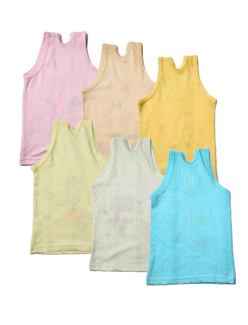 DESNUDA 100% Cotton Unisex Sleeveless Kids Baniyan (Pack of 6) | Vests for Kids | Baby Vests | Sando | Upto 4 Years Boys & Girls | Summer Wear Banyan - Image 2