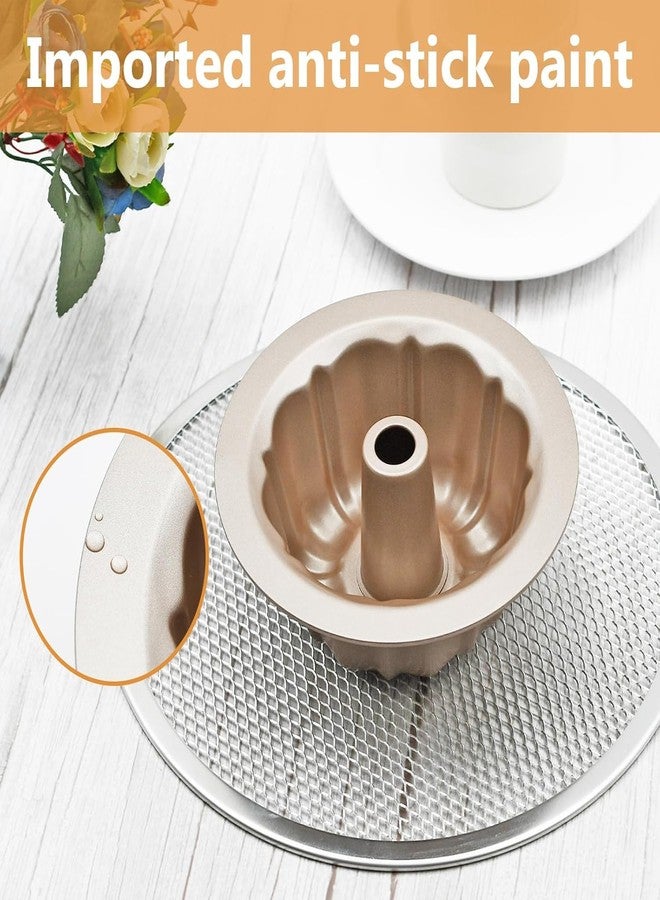 BSDLZCH 4.5'' Mini Bundt Cake Pan, Carbon Steel Round Fluted Tube Cake Pan, Non-stick Kugelhopf Cake Baking Mold for Cupcake Brownie Pudding (1pc, 4.5'') - Image 3