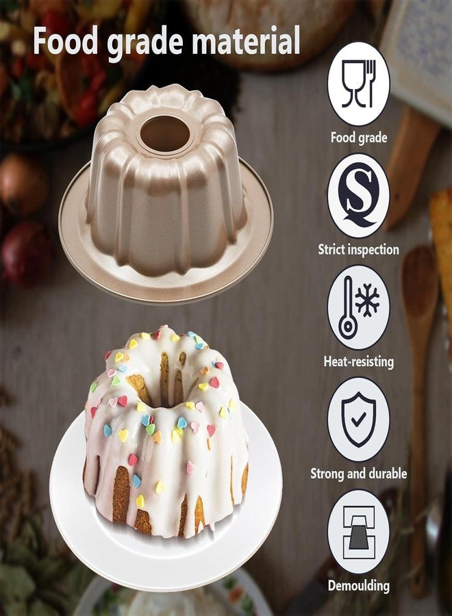 BSDLZCH 4.5'' Mini Bundt Cake Pan, Carbon Steel Round Fluted Tube Cake Pan, Non-stick Kugelhopf Cake Baking Mold for Cupcake Brownie Pudding (1pc, 4.5'') - Image 4
