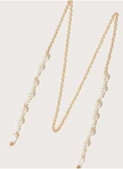 RA accessories Women Eyeglasses Golden Metal Chain With Pearls Also Use As Necklace  - Image 3