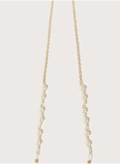RA accessories Women Eyeglasses Golden Metal Chain With Pearls Also Use As Necklace  - Image 4