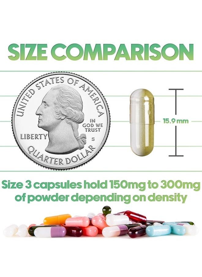XPRS Nutra - Delayed Release Size 3 Empty Capsules - 1000 Count Clear Empty Vegan Capsules - Vegetarian Empty Pill Capsules - DIY Vegetable Capsule Filling - Veggie Capsules Gel Caps - Image 1