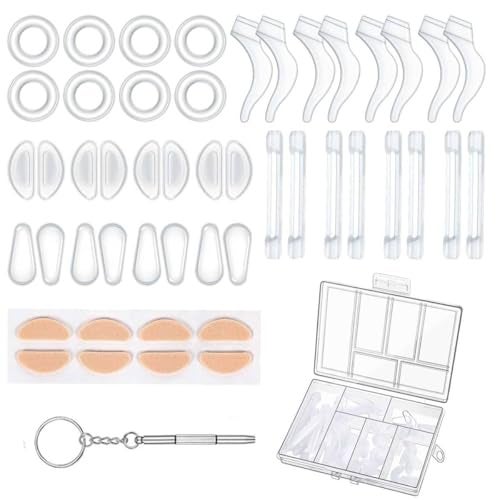 MAYCREATE® 50PCS Eyeglasses Retainers Sets, Silicone Anti-Slip Eyeglass Holder, Comfort Ear Grip Hooks Protectors for Spectacle Sunglasses Reading Glasses Eyewear - Image 1