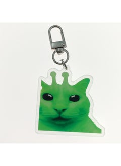 zip zip zap zap zip zip, alien cat meme, Alien keychain, Green Alien Cat Fun Cute Keychain, Backpack pendant-Color:Alien cat C-Size:5 cm