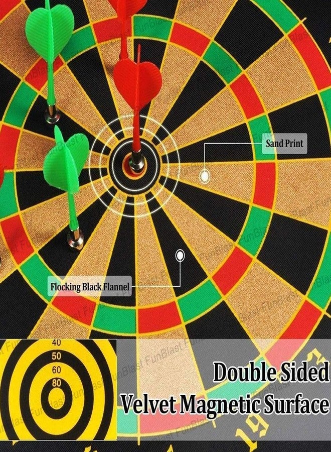 FITNACE Foldable Large 12Inch/15 Inch/17 Inch Double Sided Magnetic Dartboard Game for Kids Adults with 6 Non Pointed Darts-Black (15 INCH Magnetic Dart Board) - Image 4